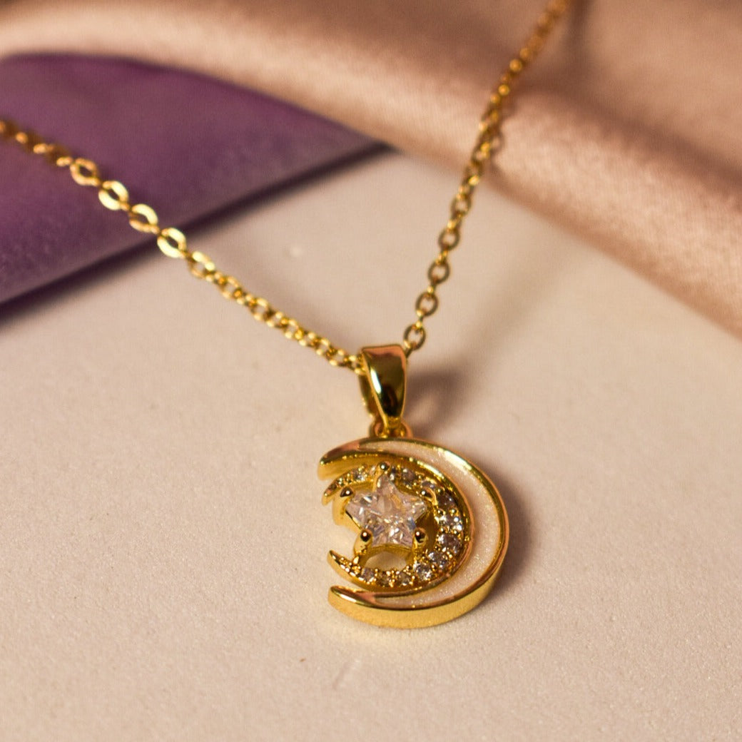 Moon Child Golden Necklace - Salty Accessories