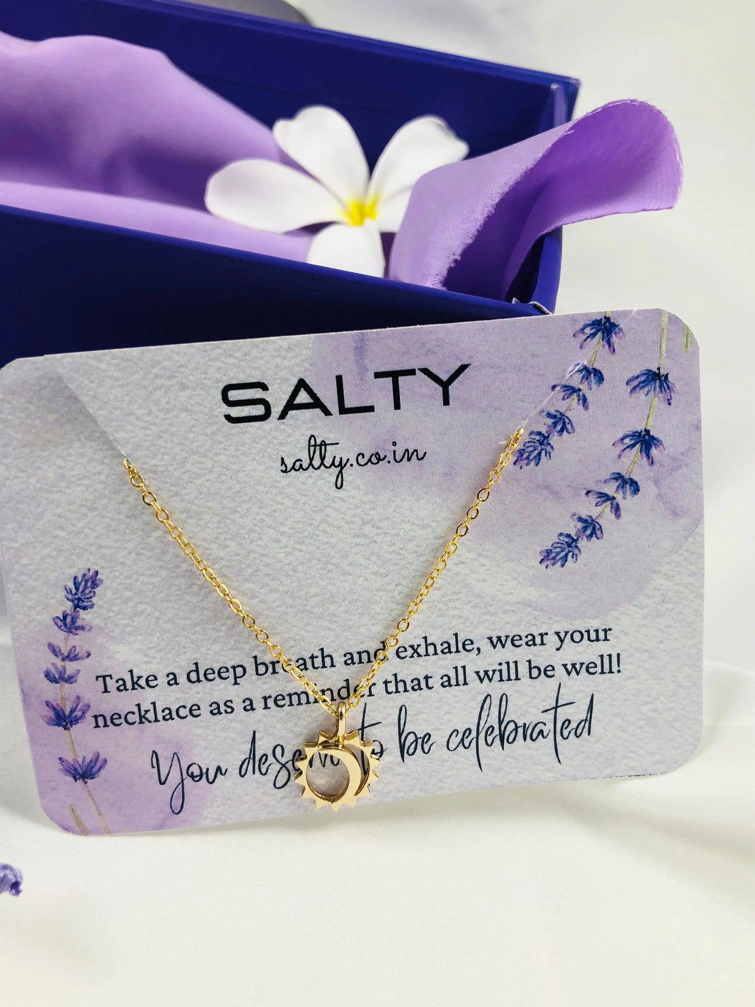 Moon and Sun Charm Necklace - Gold - Salty Accessories