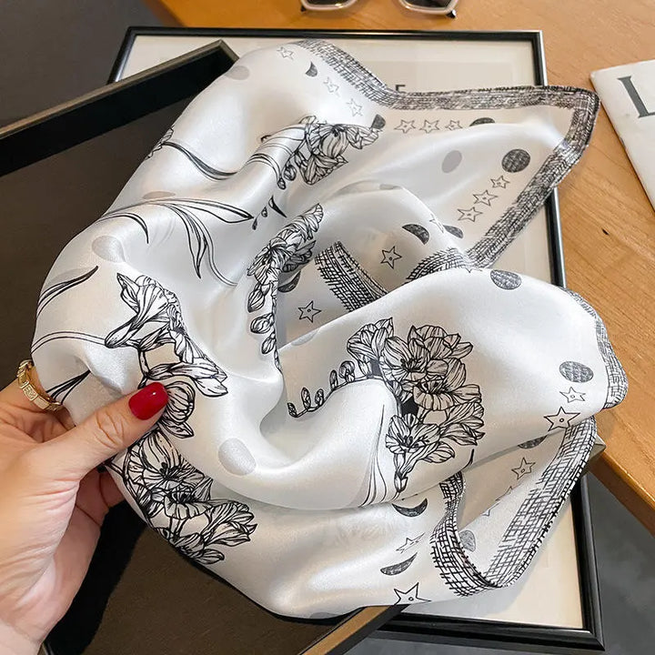 Moonlight Bloom Satin Scarf | Salty