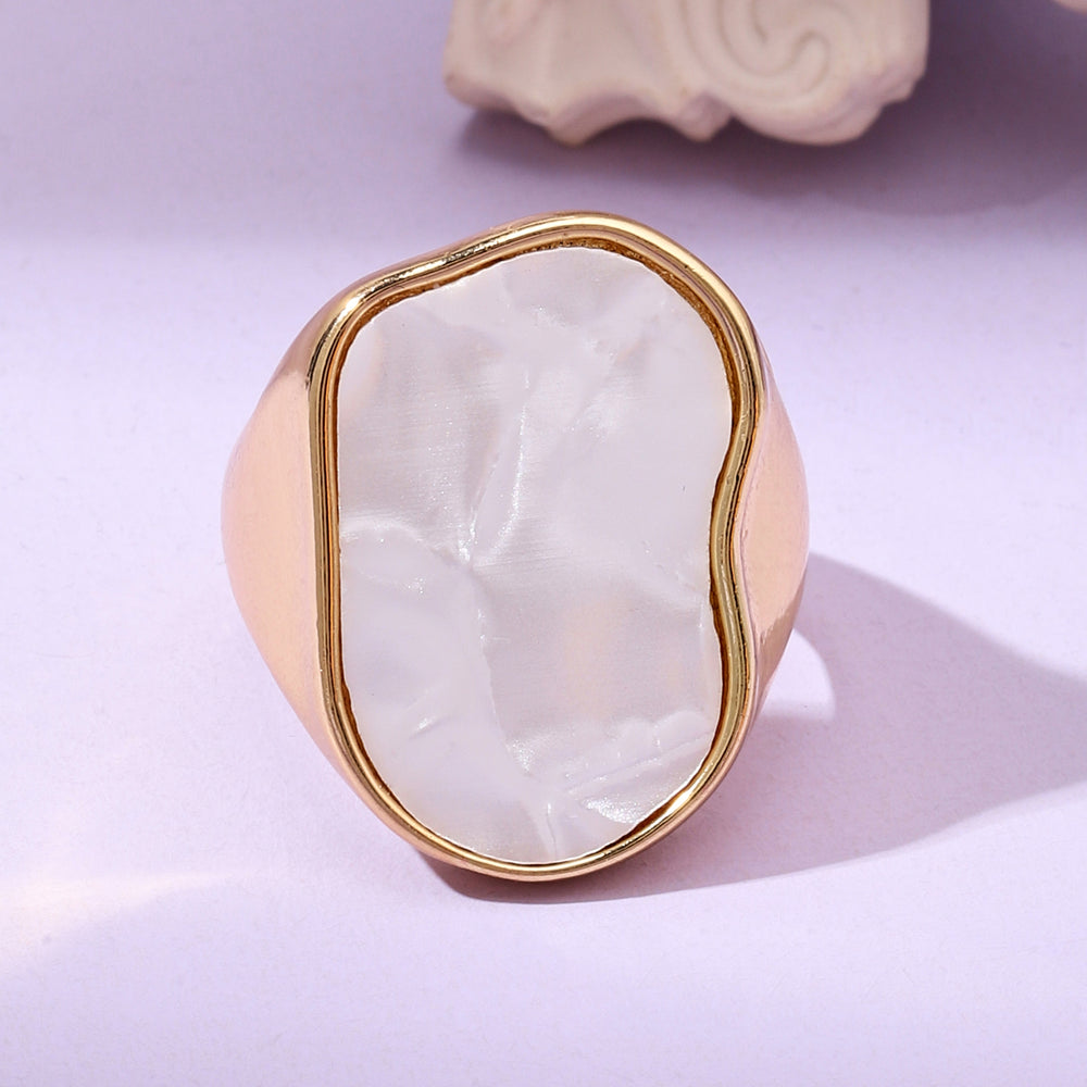 Mother Of Pearl Enamel Ring | Salty