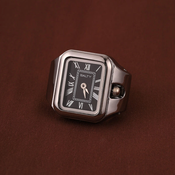 Time As Style Watch Ring For Men- Silver