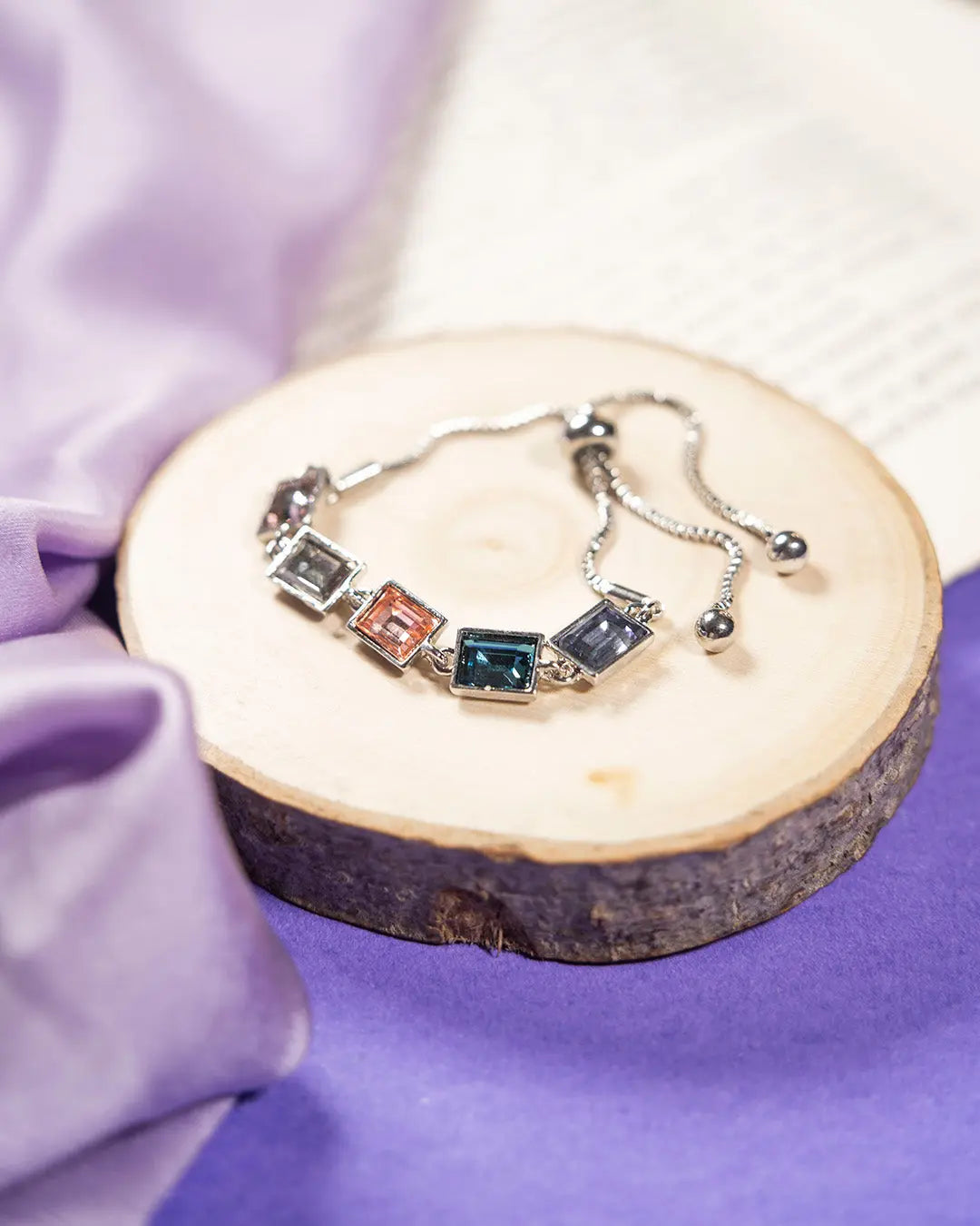 Multi Colour Glass Crystal Bracelet - Salty Accessories