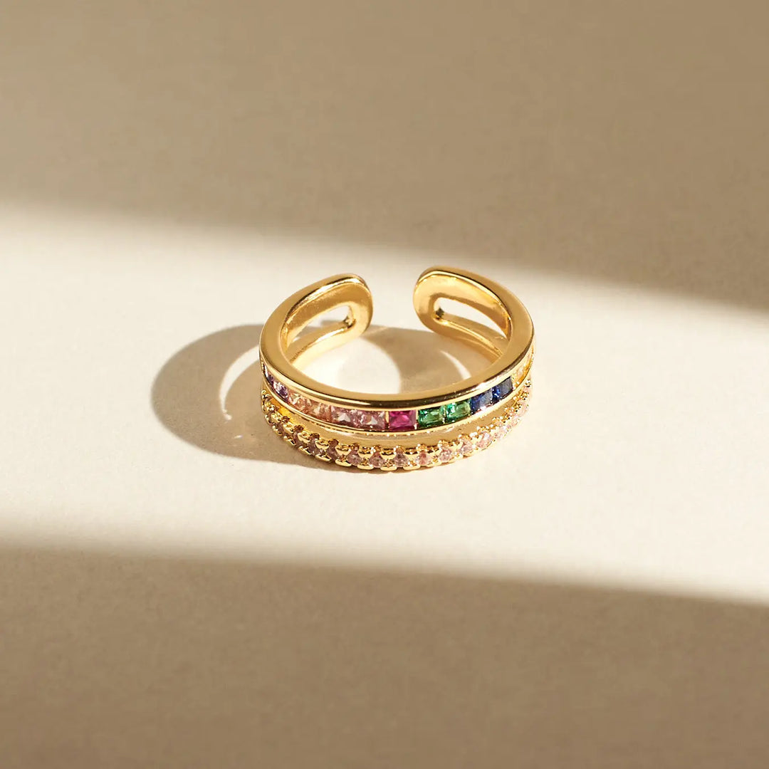 Multi-Hued Crystal Ring | Salty