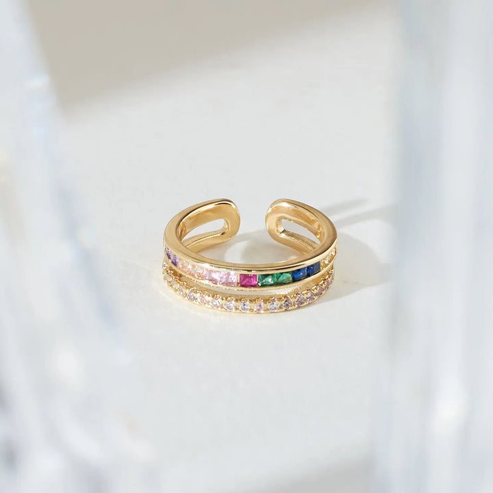 Multi-Hued Crystal Ring | Salty