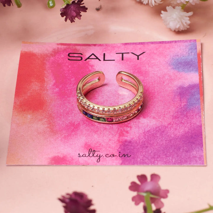 Multi-Hued Crystal Ring | Salty
