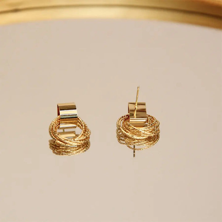 Multi Circle Ring Dangle Gold Stud Earrings - Salty Accessories