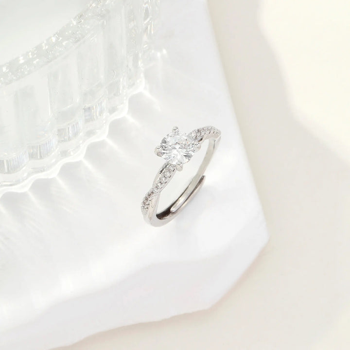 Ethereal Twist Silver Solitaire Ring - Salty Accessories