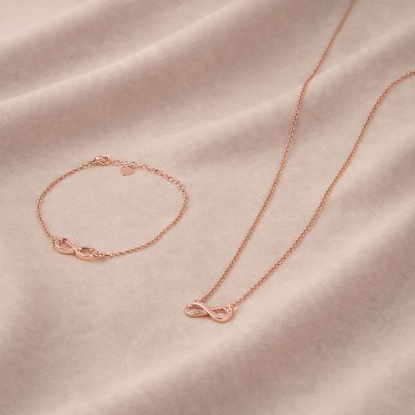The Infinity Neckalce and Bracelet Set