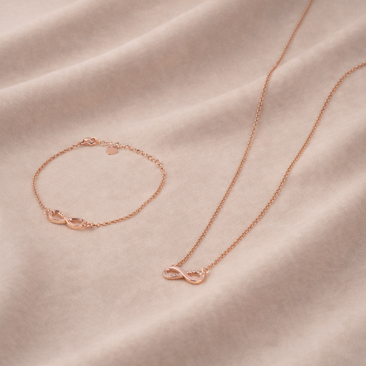 The Infinity Neckalce and Bracelet Set