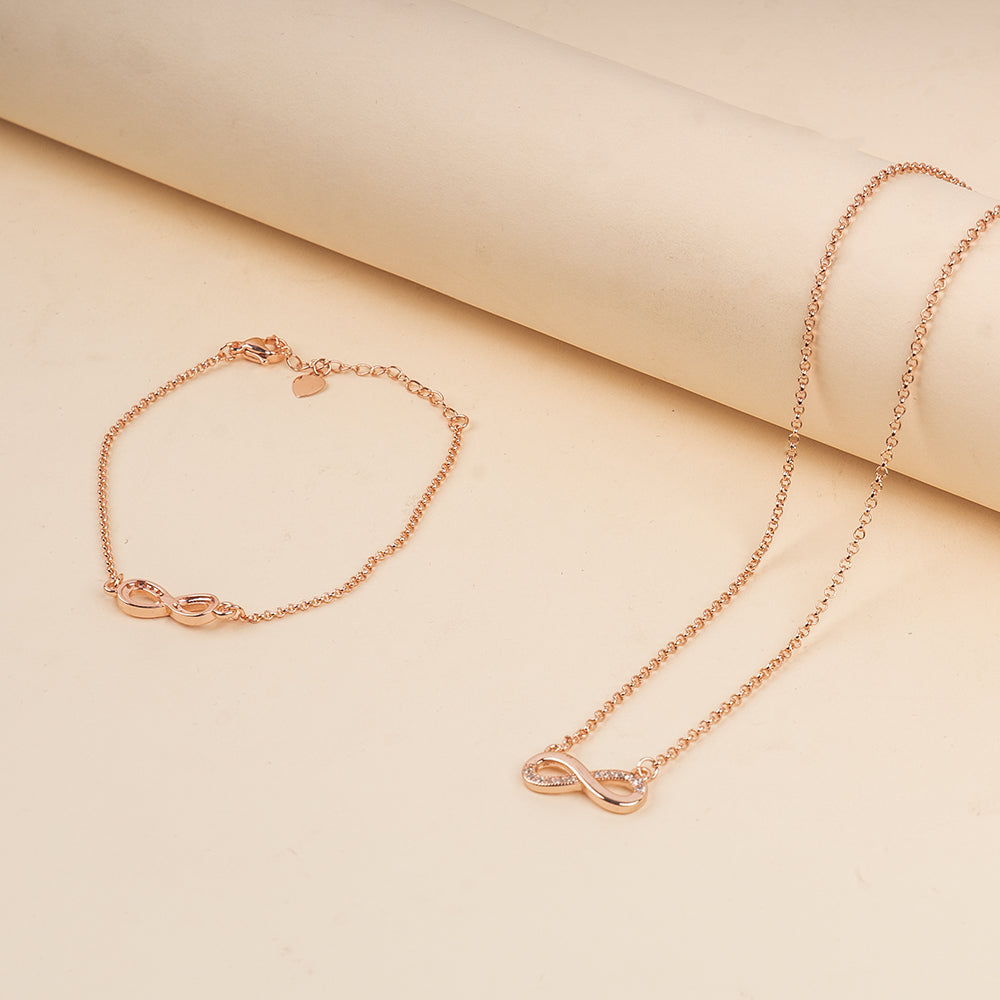 The Infinity Neckalce and Bracelet Set