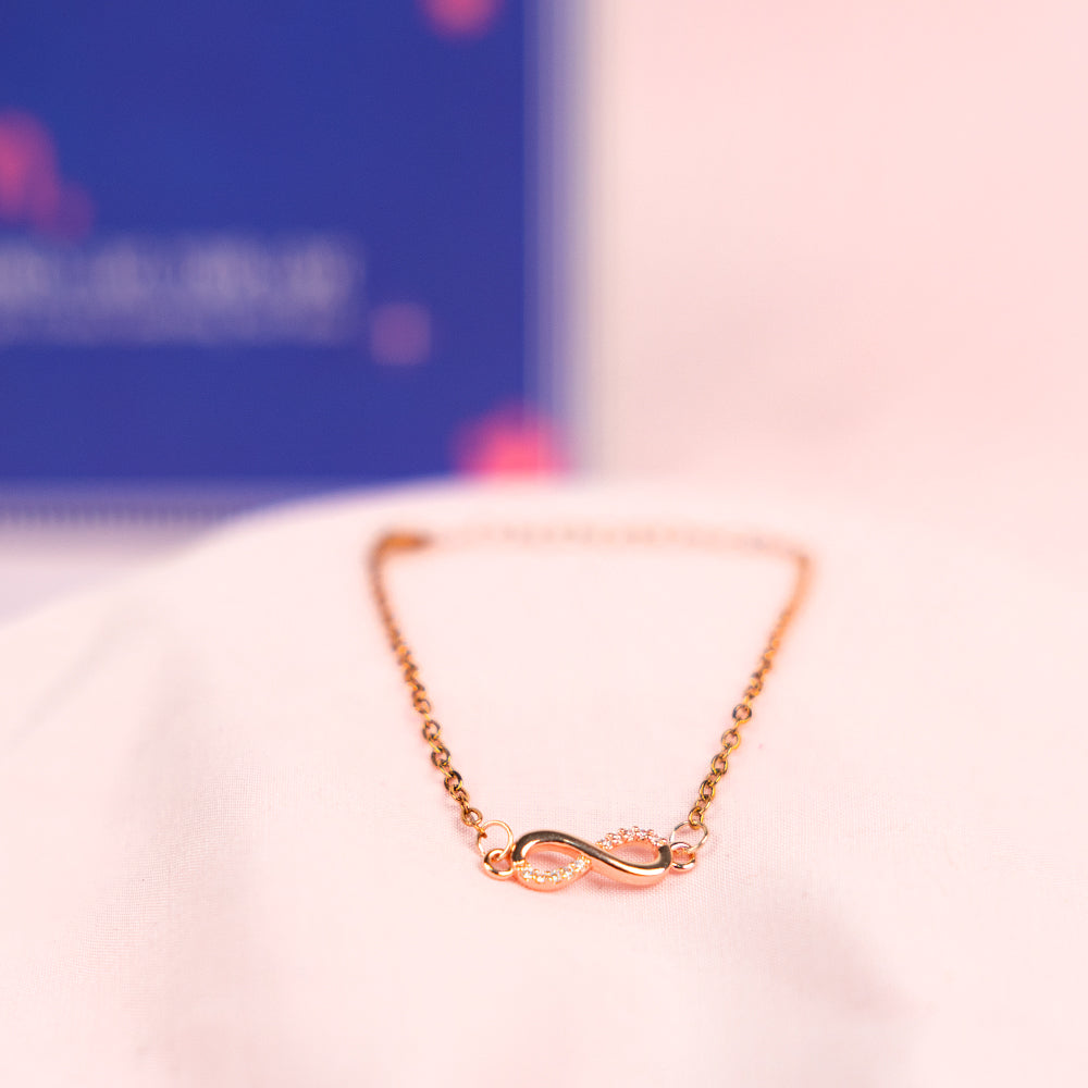 Infinity Mother's Love Golden Crystal Necklace and Bracelet | Salty