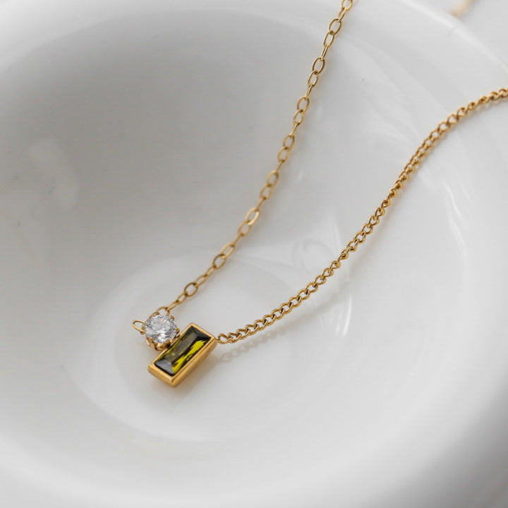 Emerald Heart Necklace &amp; Bangle Set