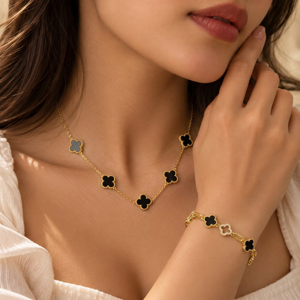 Zen Signal Necklace And Bracelet Set