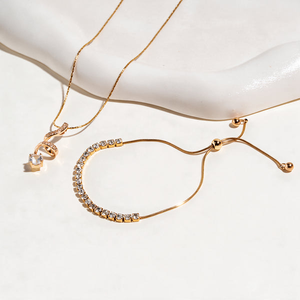 Electric Mark Necklace And Bracelet Set