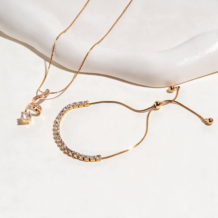 Electric Mark Necklace And Bracelet Set