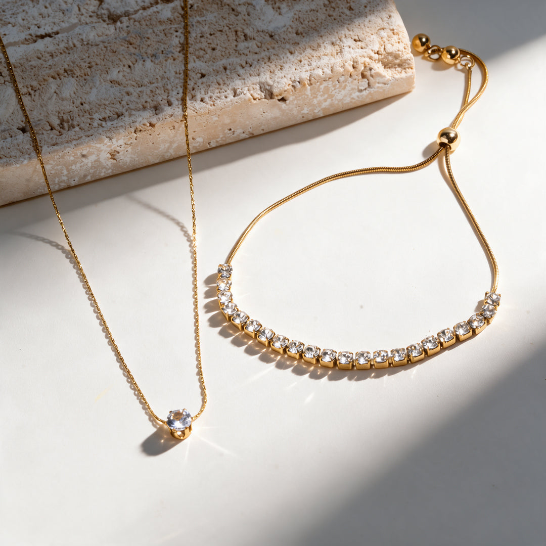 Pep Signal Necklace And Bracelet Set