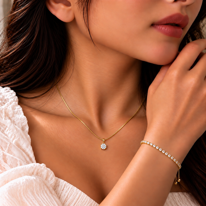 Pep Signal Necklace And Bracelet Set
