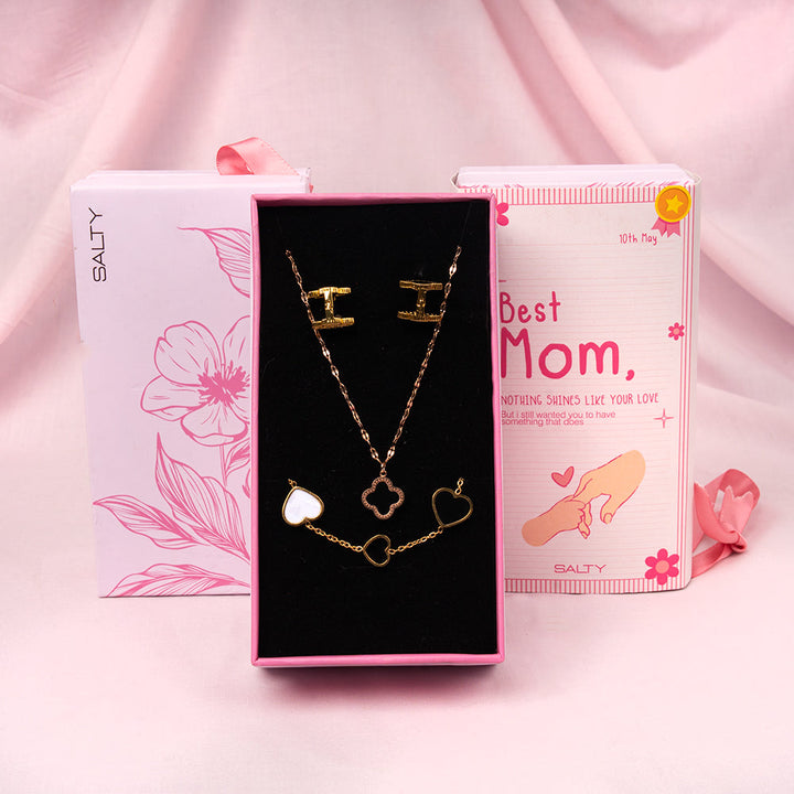 Timeless Love & Luck for Mom – Clover Jewellery Gift Set For Mothers | Salty