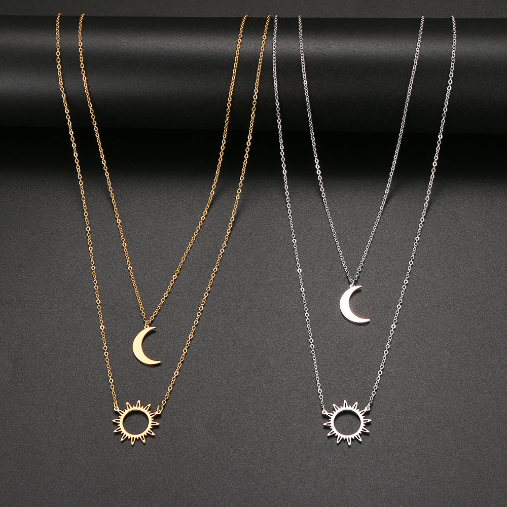 Celestial Harmony Layered Necklace - Silver - Salty Accessories