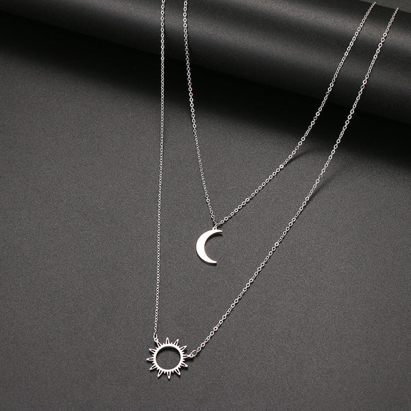 Celestial Harmony Layered Necklace - Silver