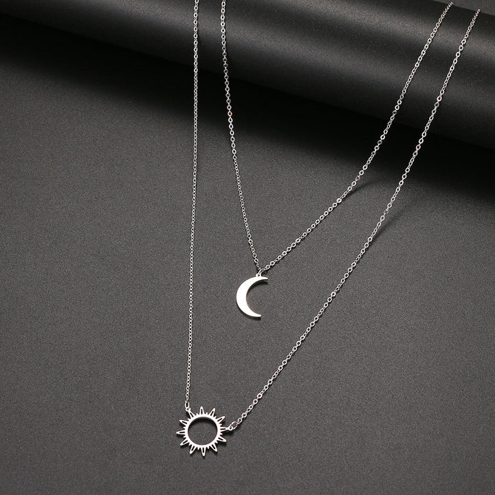 Celestial Harmony Layered Necklace - Silver - Salty Accessories