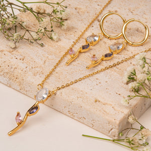 Velisse Drop Earrings & Necklace set - Multicolor | Salty