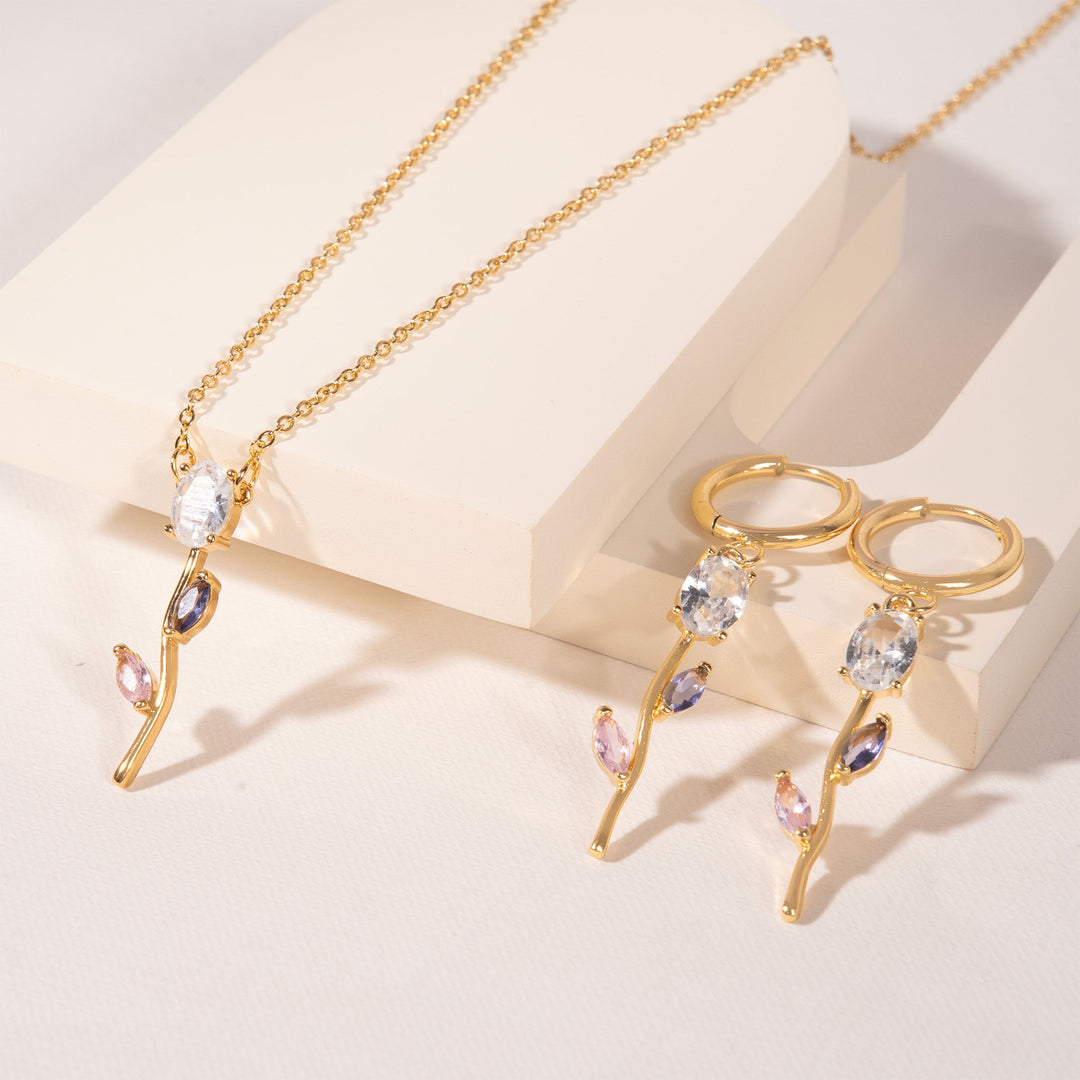 Velisse Drop Earrings & Necklace set - Multicolor | Salty