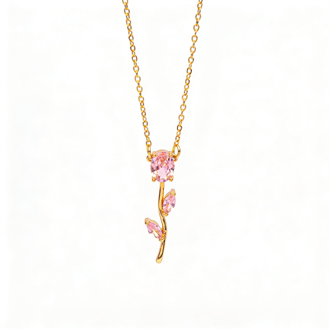 Velisse Drop Earrings & Necklace set - Pink | Salty