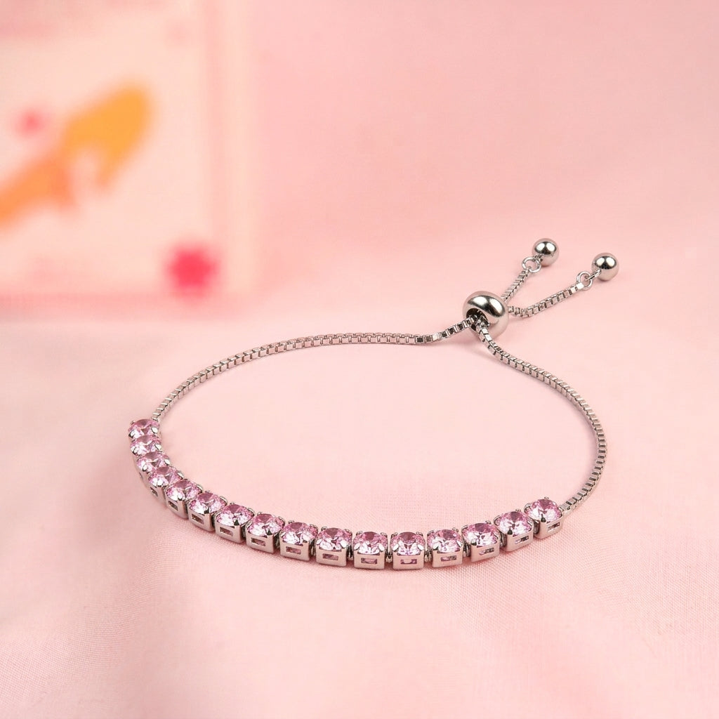 “Maa, Every Moment is Yours” – Radiance Oval Ring With Pink Tennis Bracelet & Girl Boss Salty Watch Ring Set For Mothers.