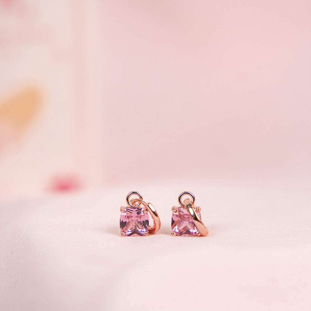 Pink Heart Dainty Necklace and Cupid's Gem Earrings set For Mother | Salty