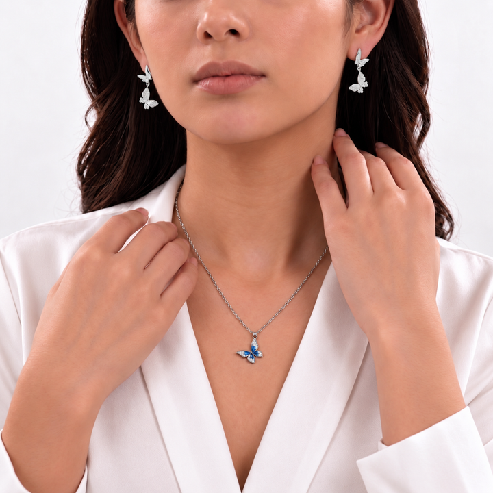 Y2K Code Necklace And Earrings Set