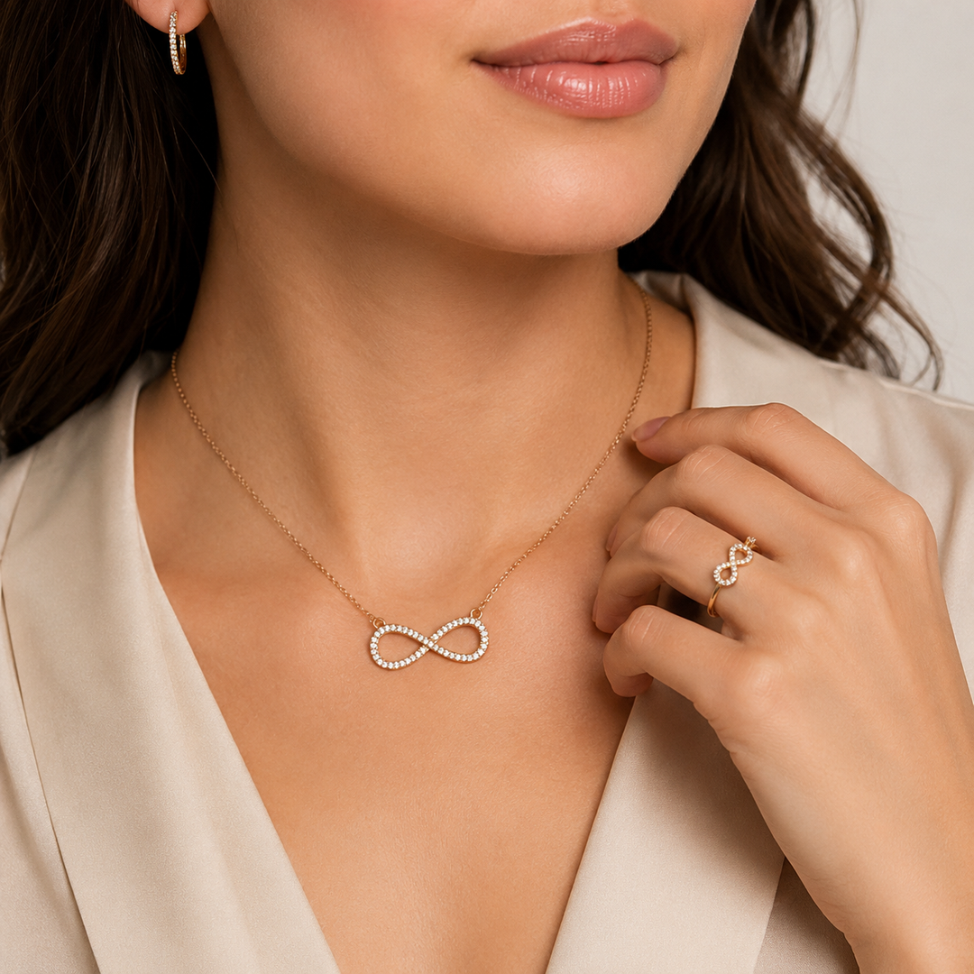 The Infinity Neckalce and Ring Jewellery Set