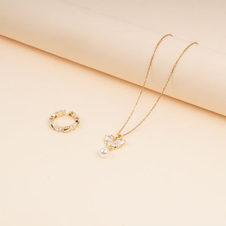 Studded Necklace and Ring Combo