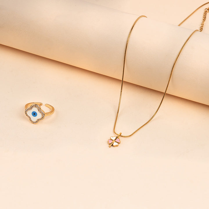 Blush Blossom Necklace and Ring Set