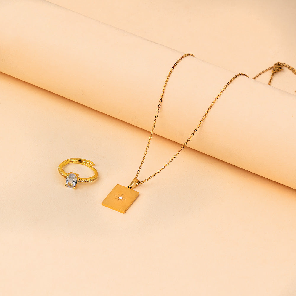 Celestial Charm Necklace and Ring Combo