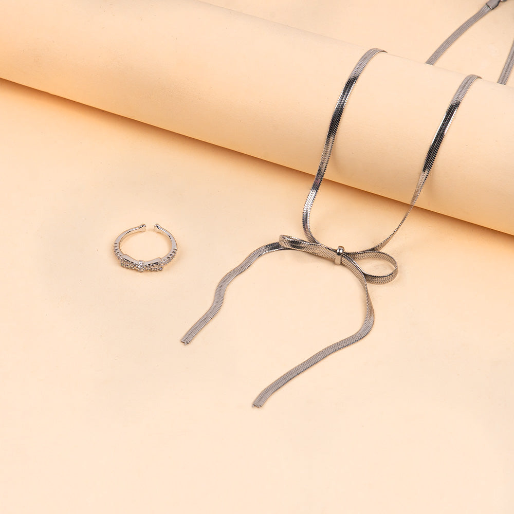 Bowtiful Sparkle Necklace and Ring Combo