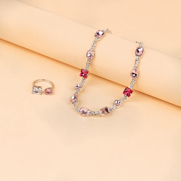 Blush Crystal White Royal Jewellery Set