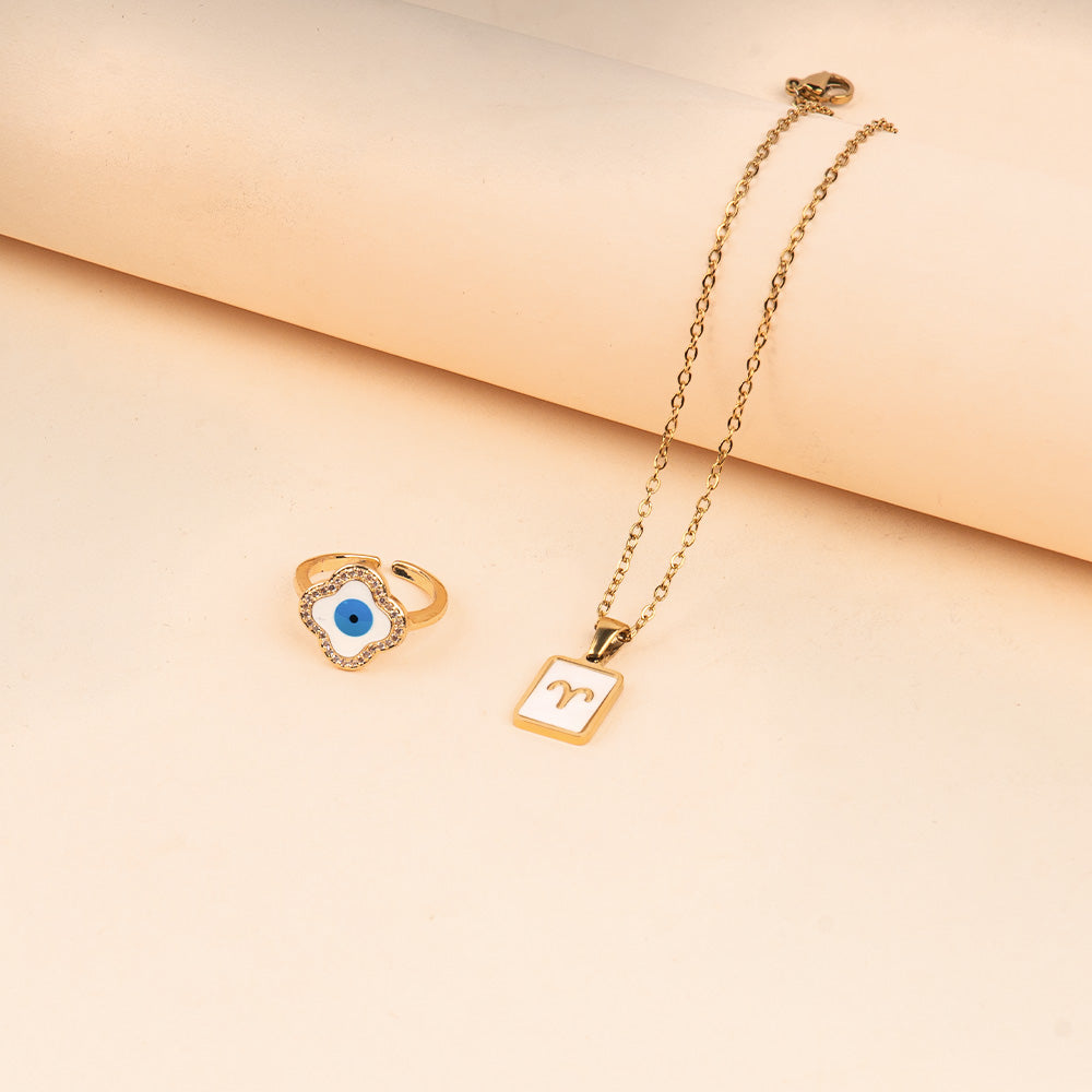 Cosmic Aries Guardian Necklace and Ring Set