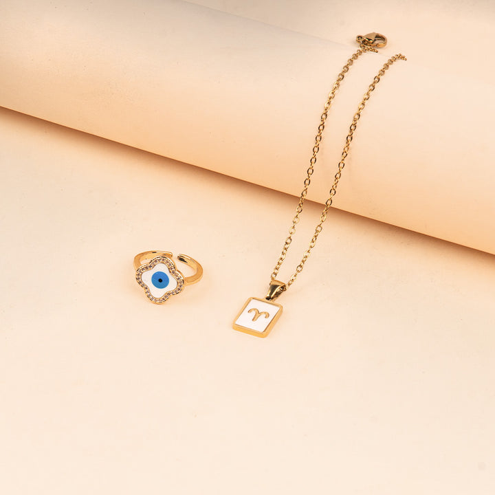 Cosmic Aries Guardian Necklace and Ring Set