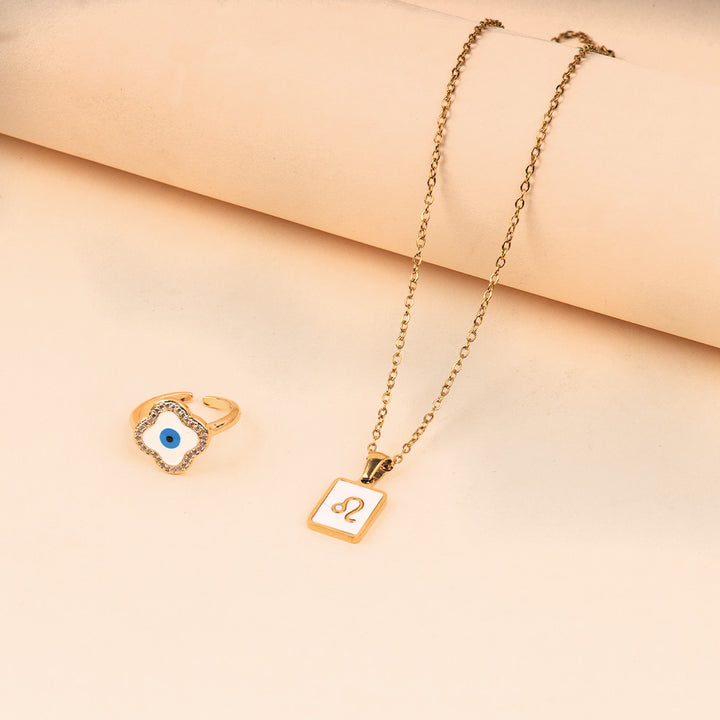 Cosmic Leo Guardian Necklace and Ring Set