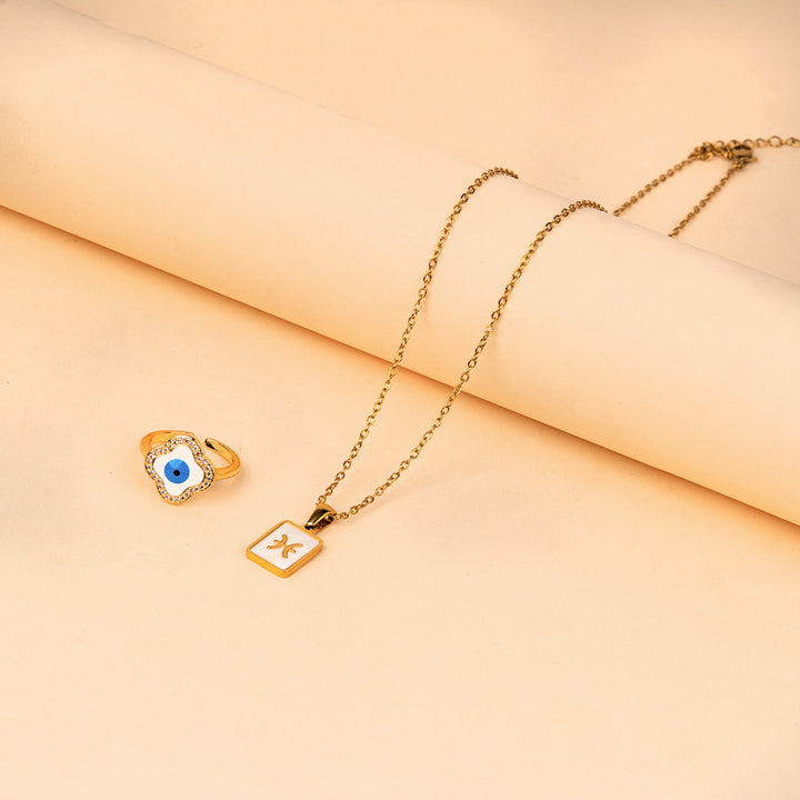 Cosmic Pisces Guardian Necklace and Ring Set