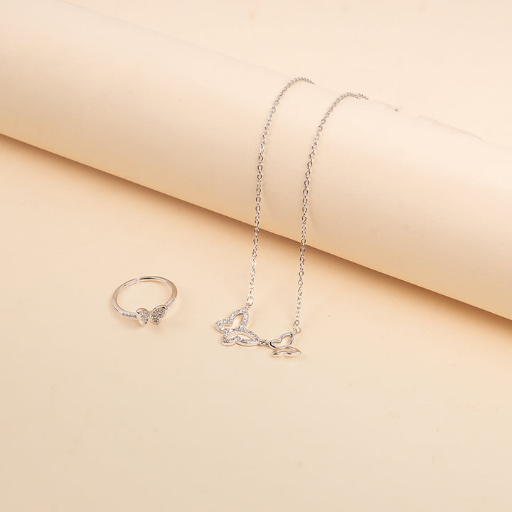 Regal Butterfly Necklace and Ring Combo