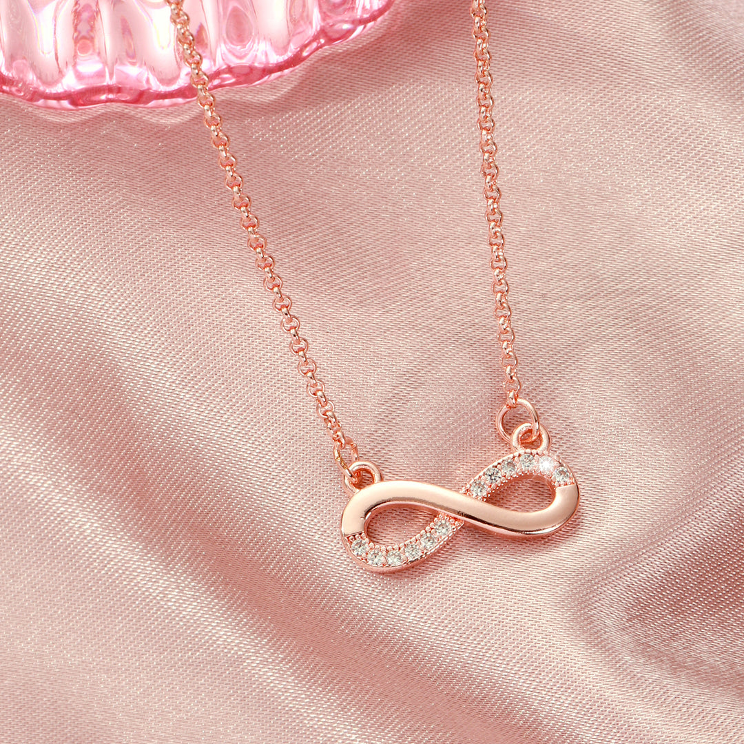 Infinity Love Pendant Necklace with Hug Ring Set