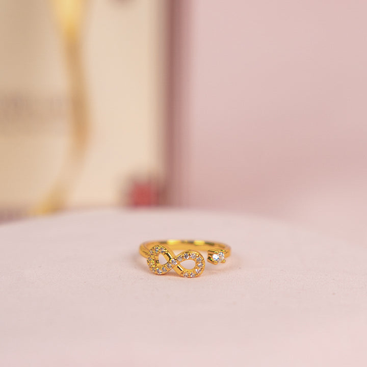 Infinity Mother's Love Golden Crystal Necklace and Ring set for Mother. | Salty