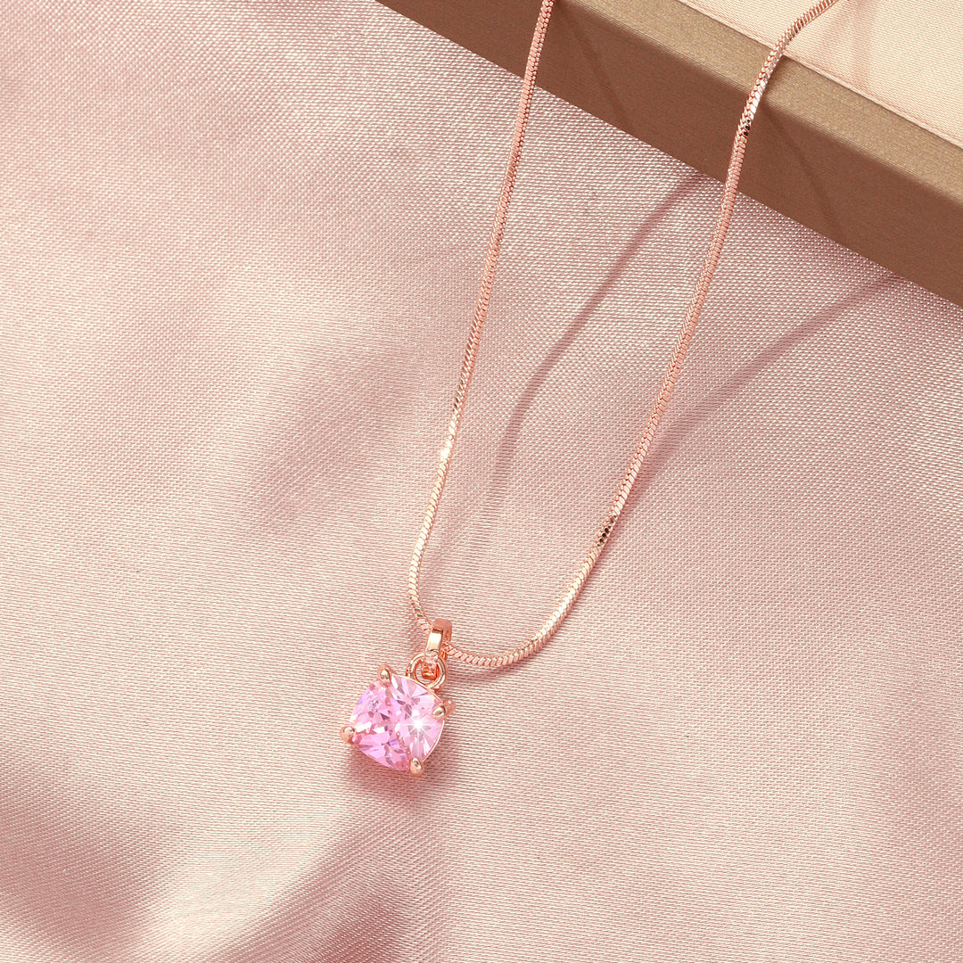 Pink Teardrop Necklace &amp; Heart Ring Set