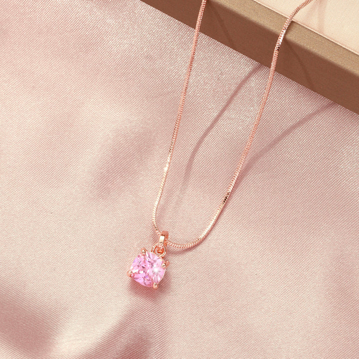 Pink Teardrop Necklace &amp; Heart Ring Set