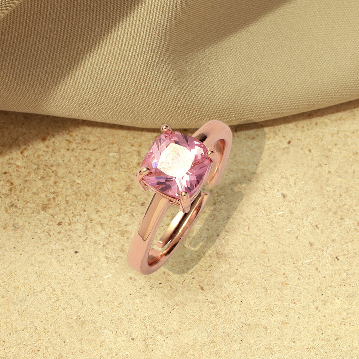 Pink Teardrop Necklace &amp; Heart Ring Set