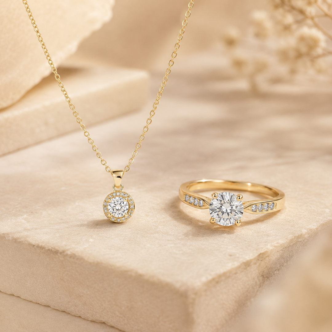 Solitaire Necklace &amp; Ring Set