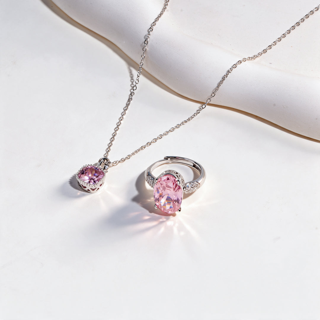 Whim Detail Necklace And Ring Set