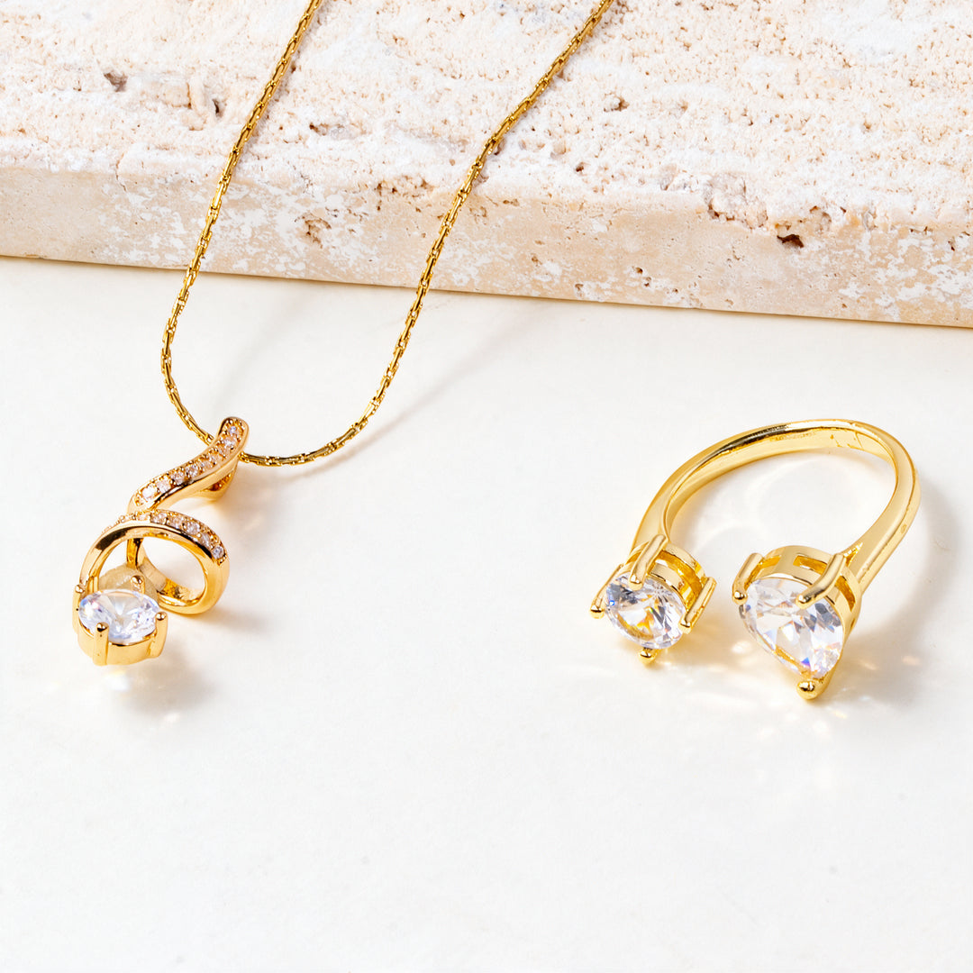 Fizzy Tag Necklace And Ring Set